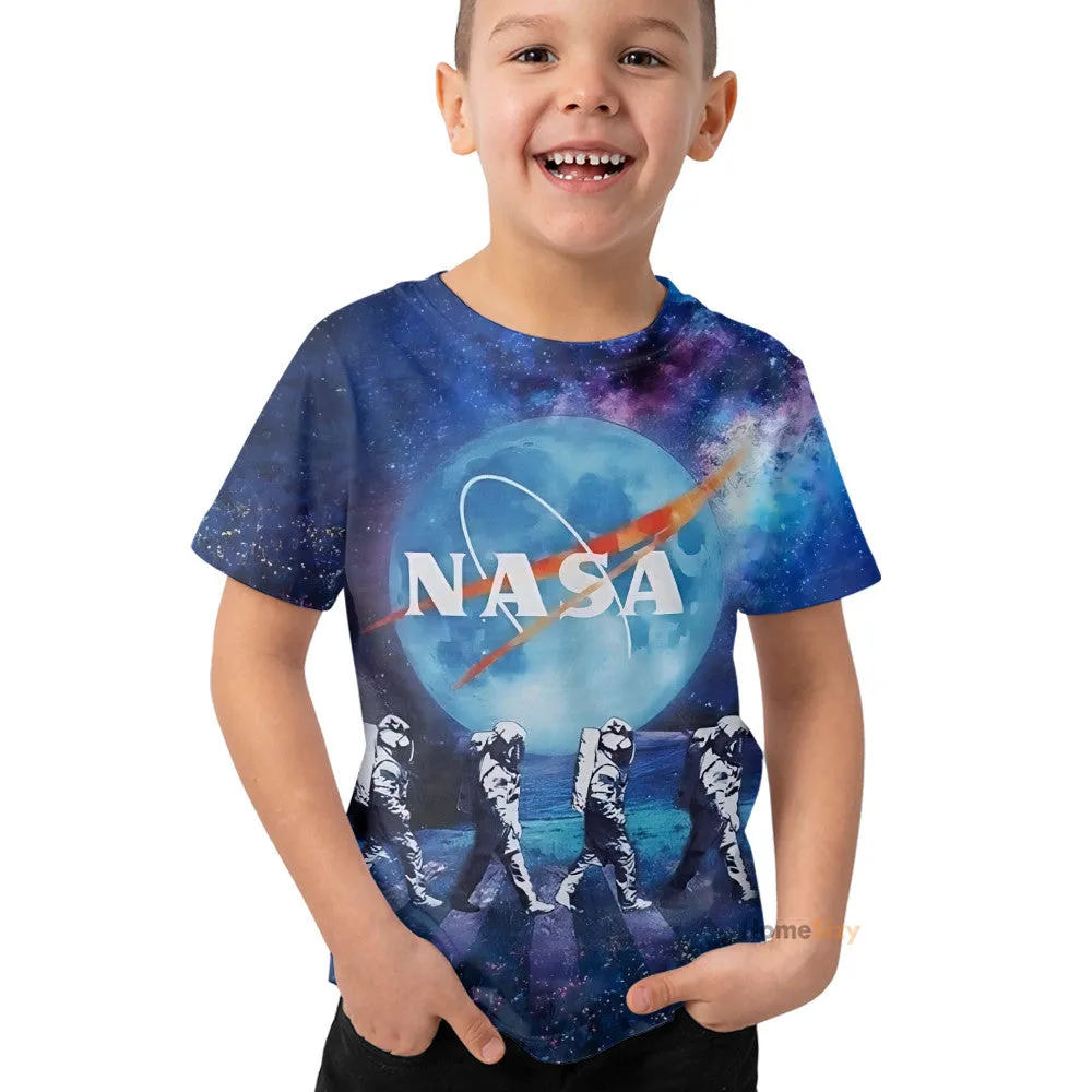 Astronauts Walking in Space Custom Kid Tshirt QT305275Hf