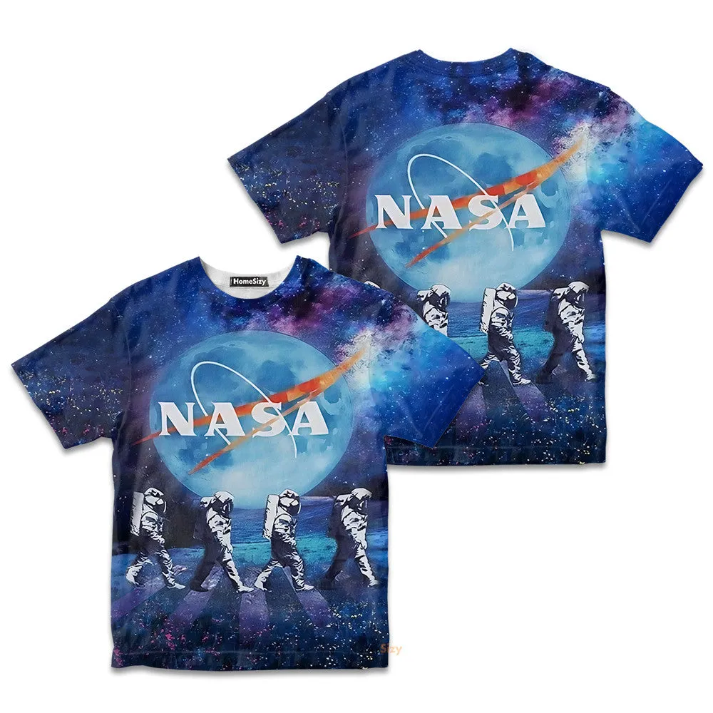 Astronauts Walking in Space Custom Kid Tshirt QT305275Hf