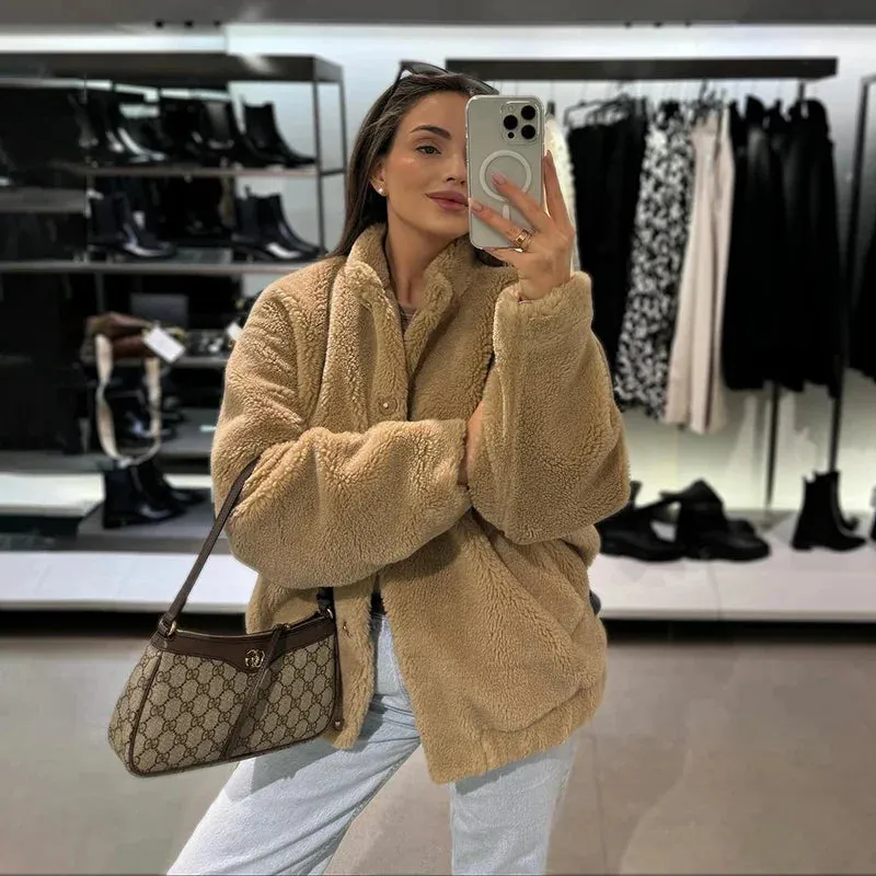 Ava™ | Plush Lambswool Fur Coat