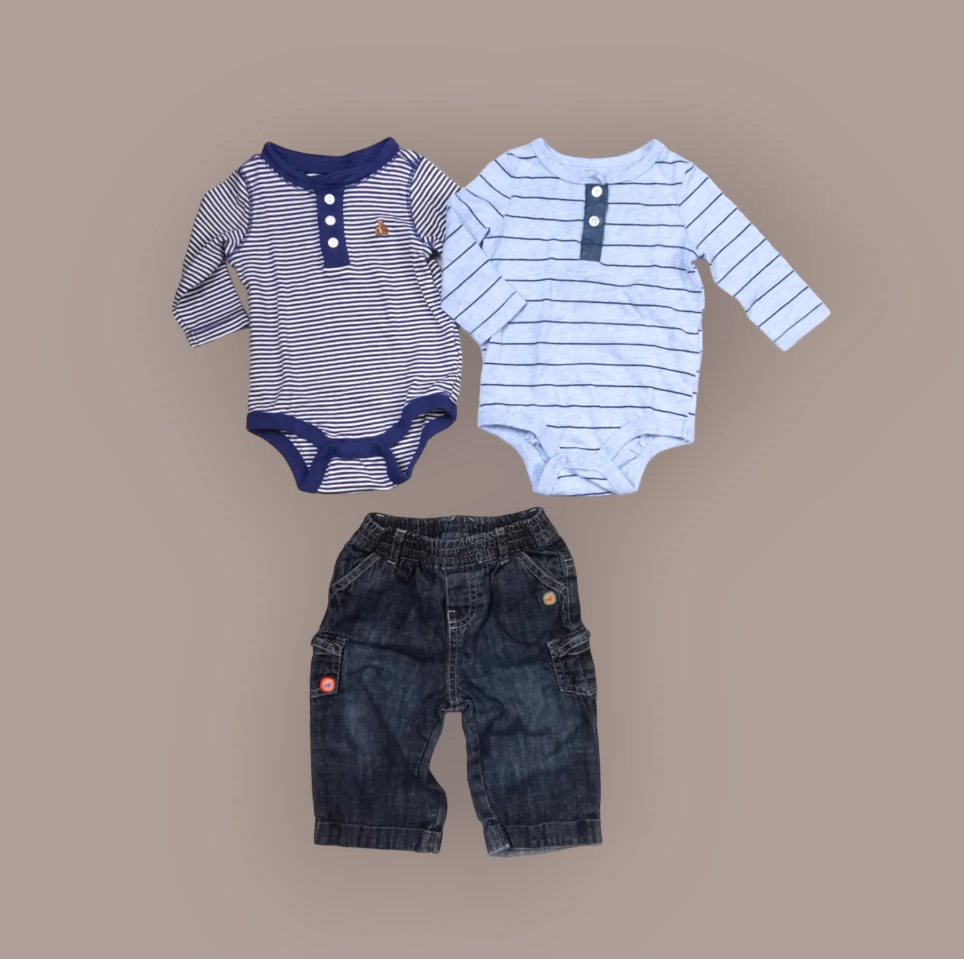 BABY BOY SIZE 3/6 MONTHS - JOE FRESH & Baby GAP, 3 Piece Mix N Match Outfit EUC B6
