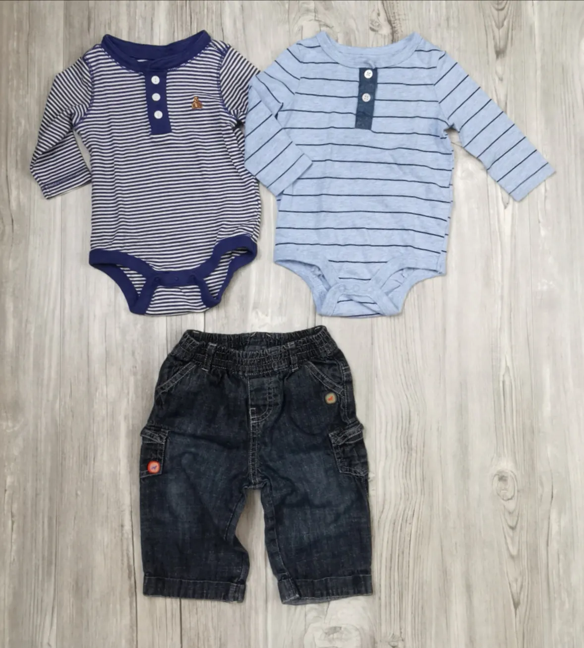 BABY BOY SIZE 3/6 MONTHS - JOE FRESH & Baby GAP, 3 Piece Mix N Match Outfit EUC B6