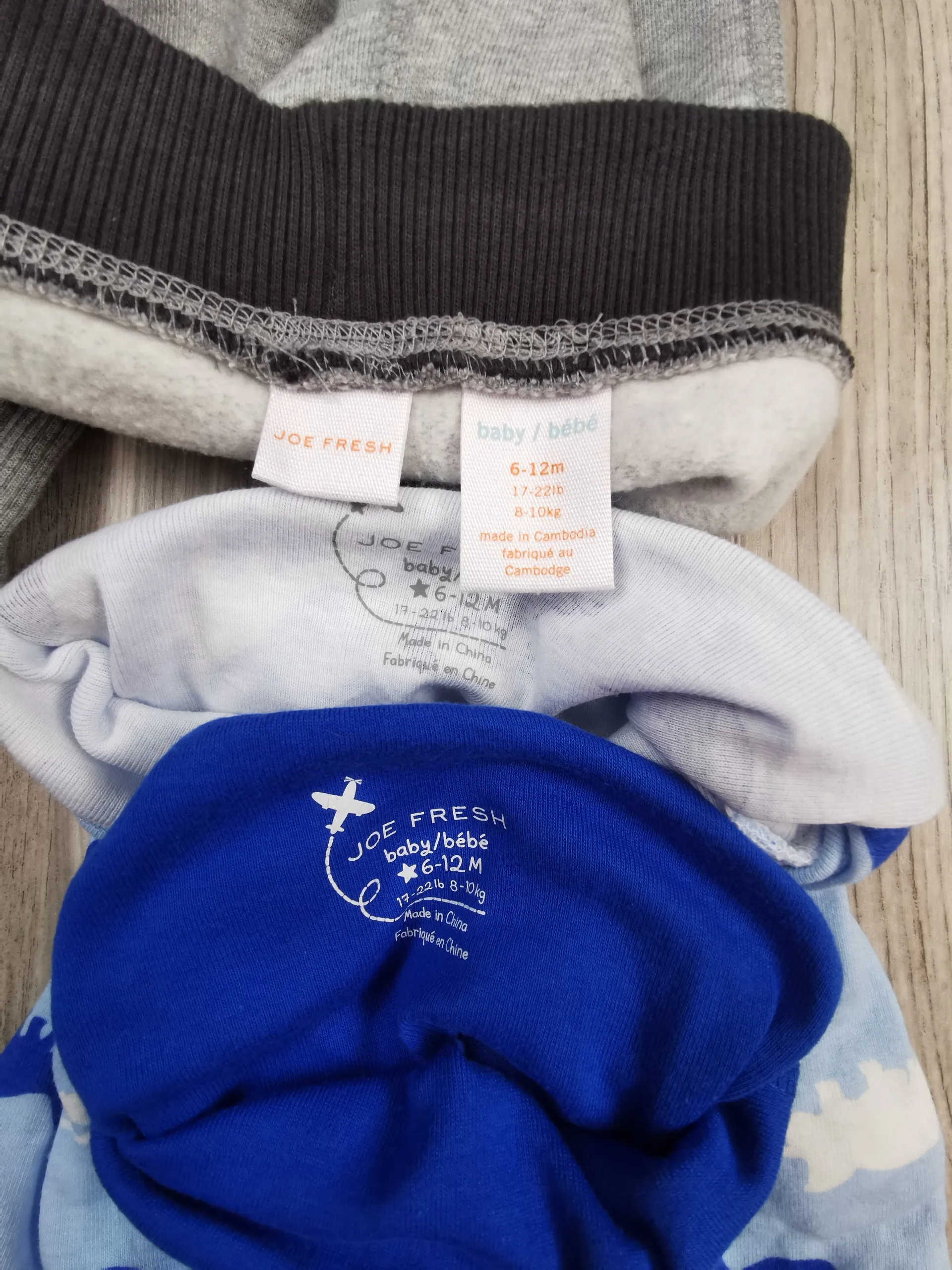 BABY BOY SIZE 6/12 MONTHS - JOE FRESH, 3 Piece Mix N Match Outfit EUC / NWOT B7