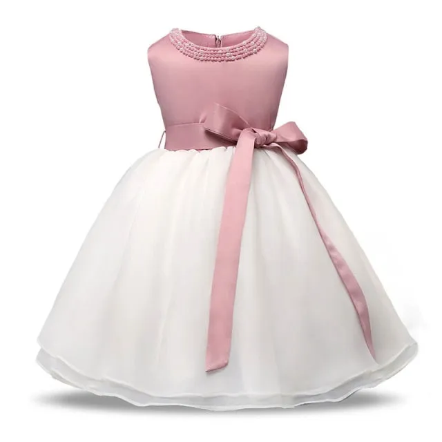 Baby Girl Dress 1 year Birthday Dress White Lace Baptism Bowknot Princess Dresses