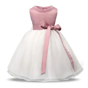 Baby Girl Dress 1 year Birthday Dress White Lace Baptism Bowknot Princess Dresses