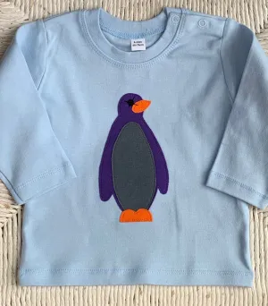 Baby Penguin - Long Sleeved T-shirt - Baby Blue