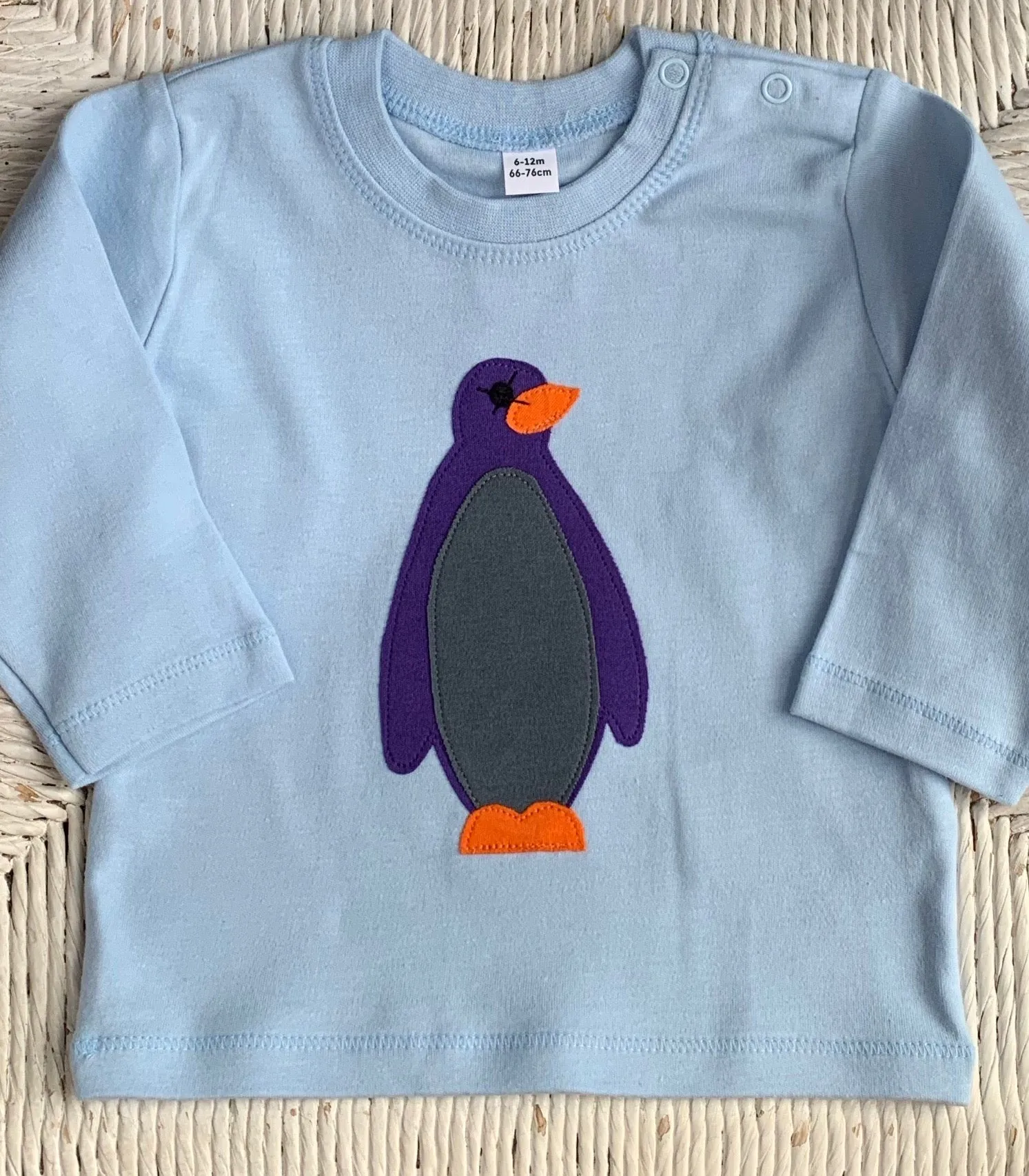 Baby Penguin - Long Sleeved T-shirt - Baby Blue