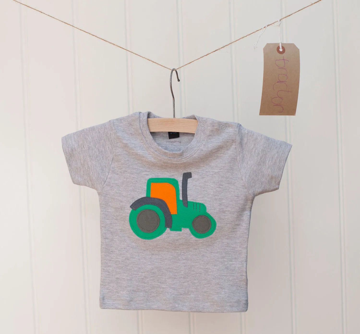 Baby Tractor T-shirt - Grey