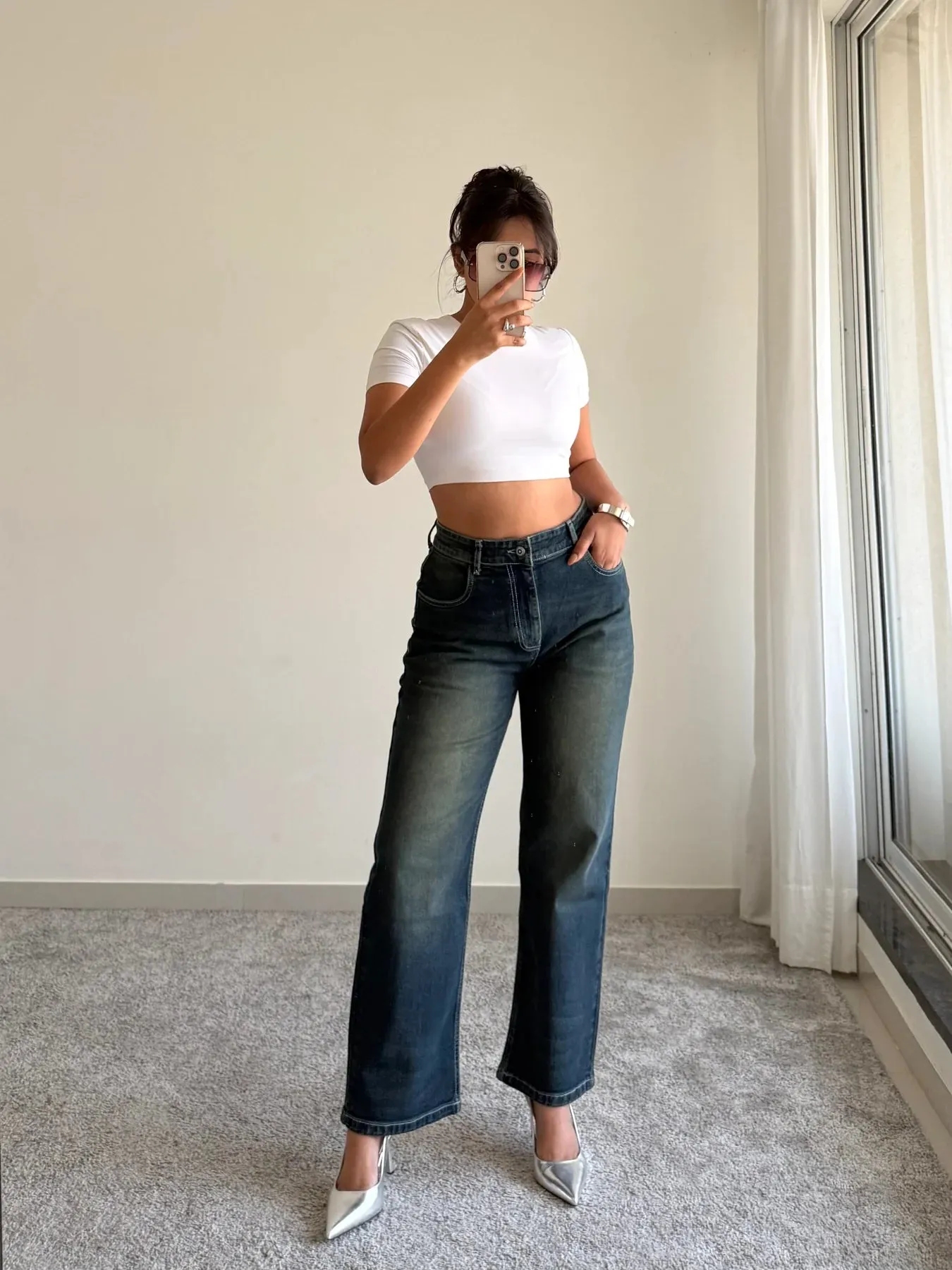 Baddie Vintage Dirty Wash Dad Fit Jeans