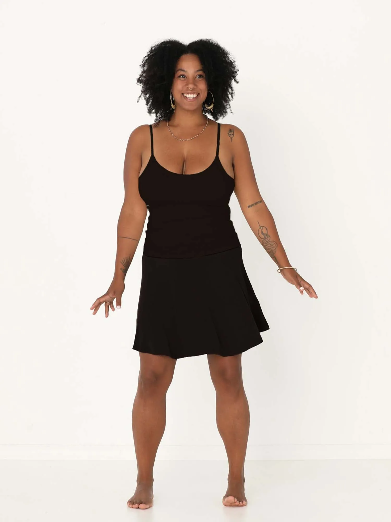 Bamboo Swishy Skirt Mini - Black