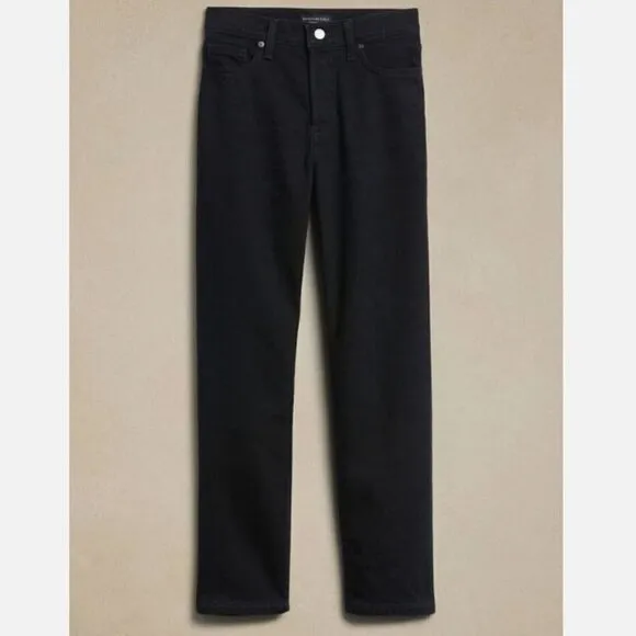 Banana Republic High-Rise THE STRAIGHT JEAN Size 12/31 Black Wash MSRP $110