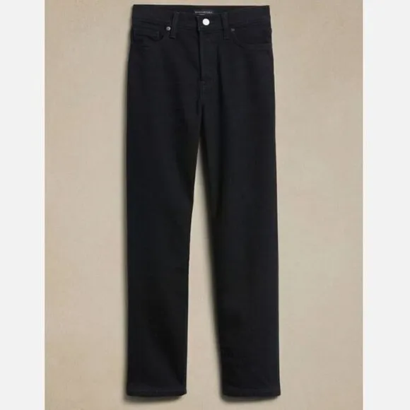 Banana Republic THE STRAIGHT JEAN Size 28/6 Black Wash 90's High Rise MSRP $110