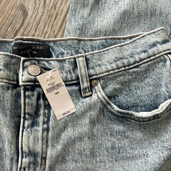 Banana Republic Vintage Slouch Cuff Jeans Denim Light Wash Women's Size 28/6 NWT