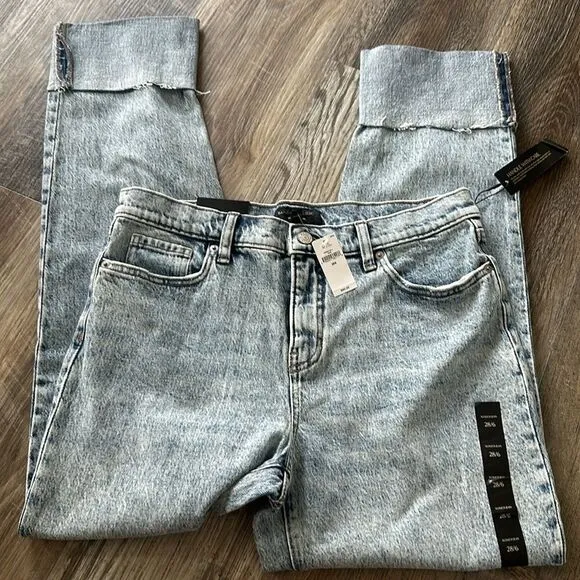 Banana Republic Vintage Slouch Cuff Jeans Denim Light Wash Women's Size 28/6 NWT