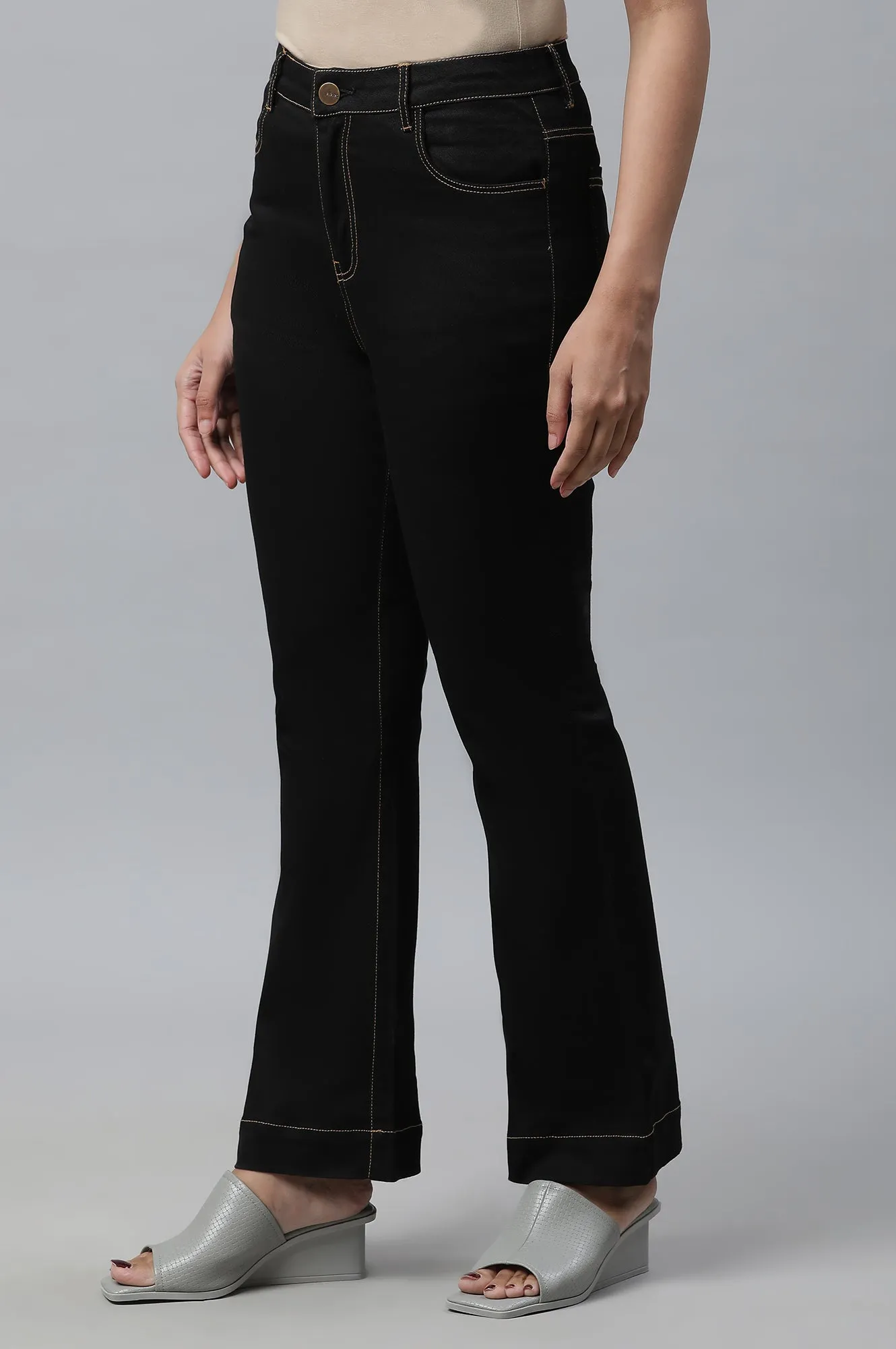 Black Boot-cut Denim Jeans