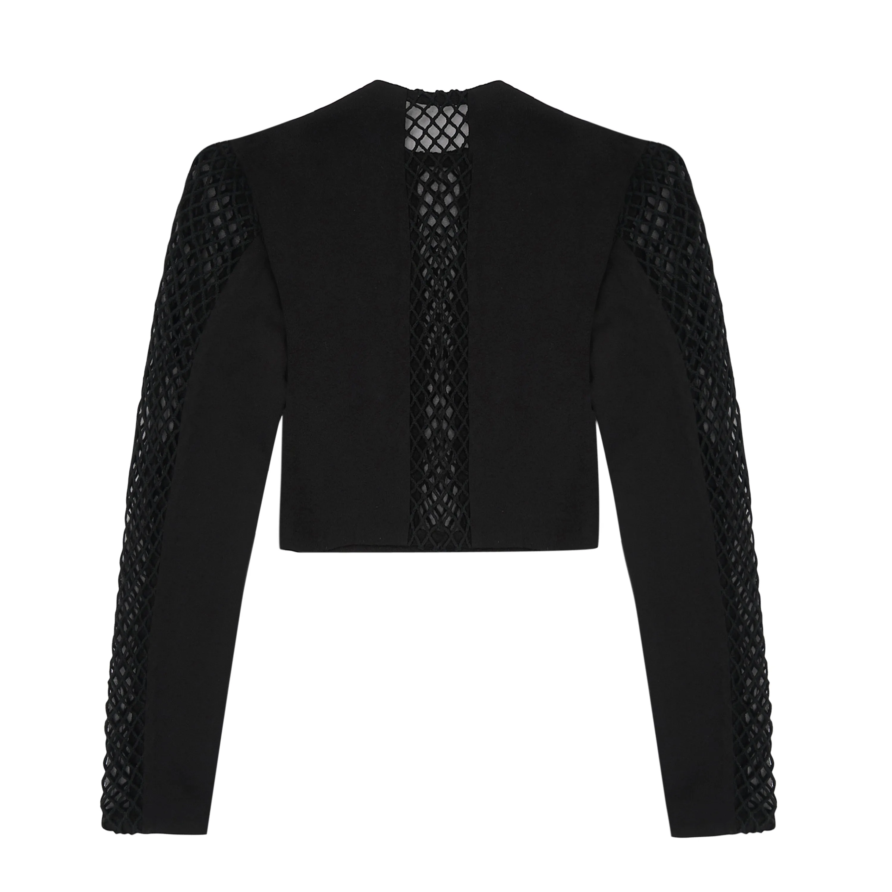 Black Crop with Mesh Details