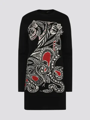 Black Knitted Sweater Dress
