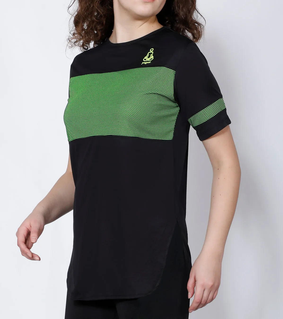 Black Neon Mesh Long T-Shirt