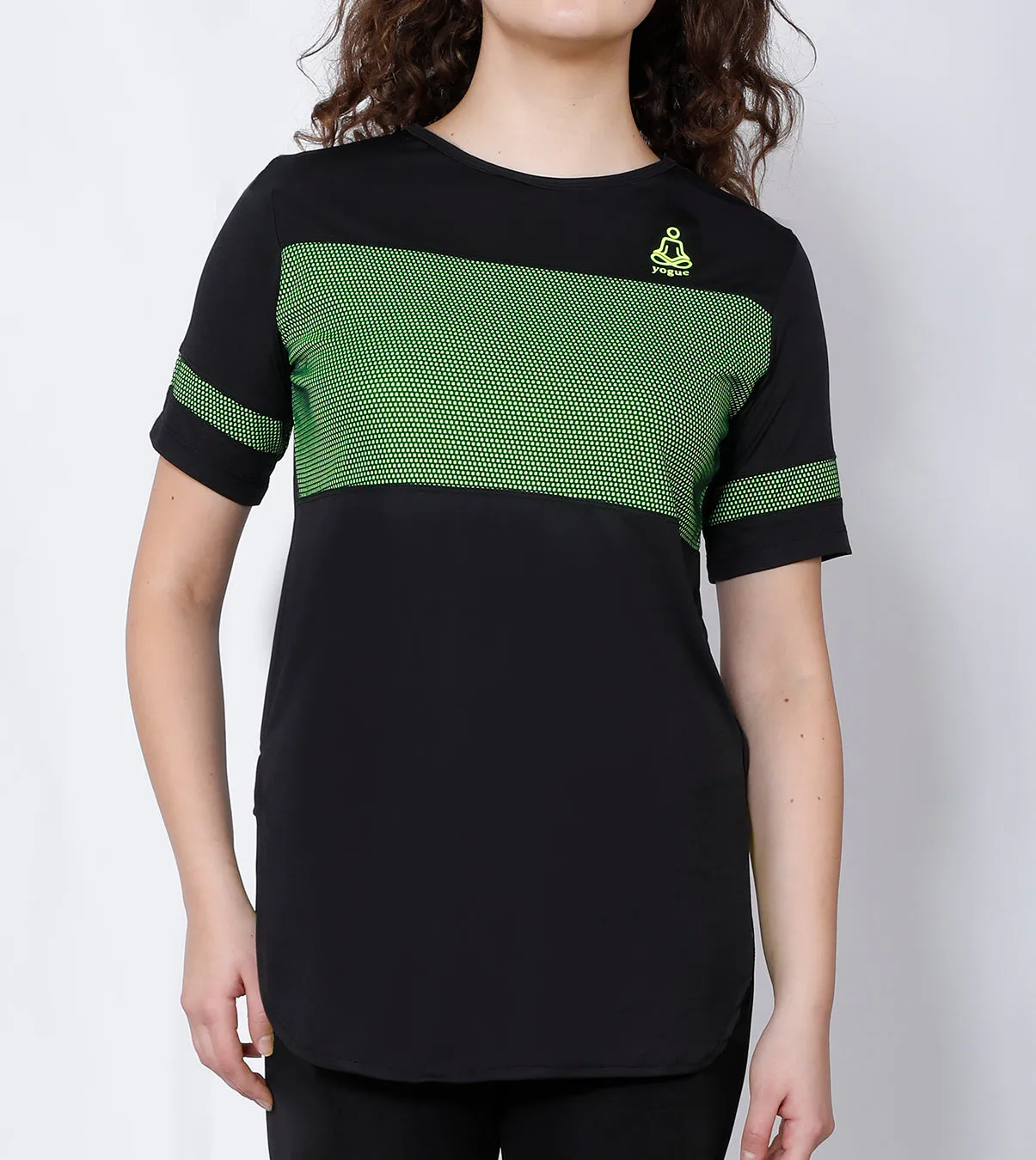 Black Neon Mesh Long T-Shirt