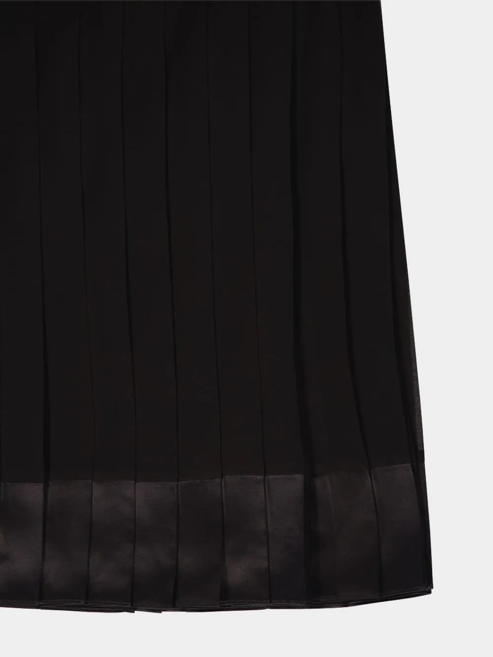 Black Silk Midi Skirt