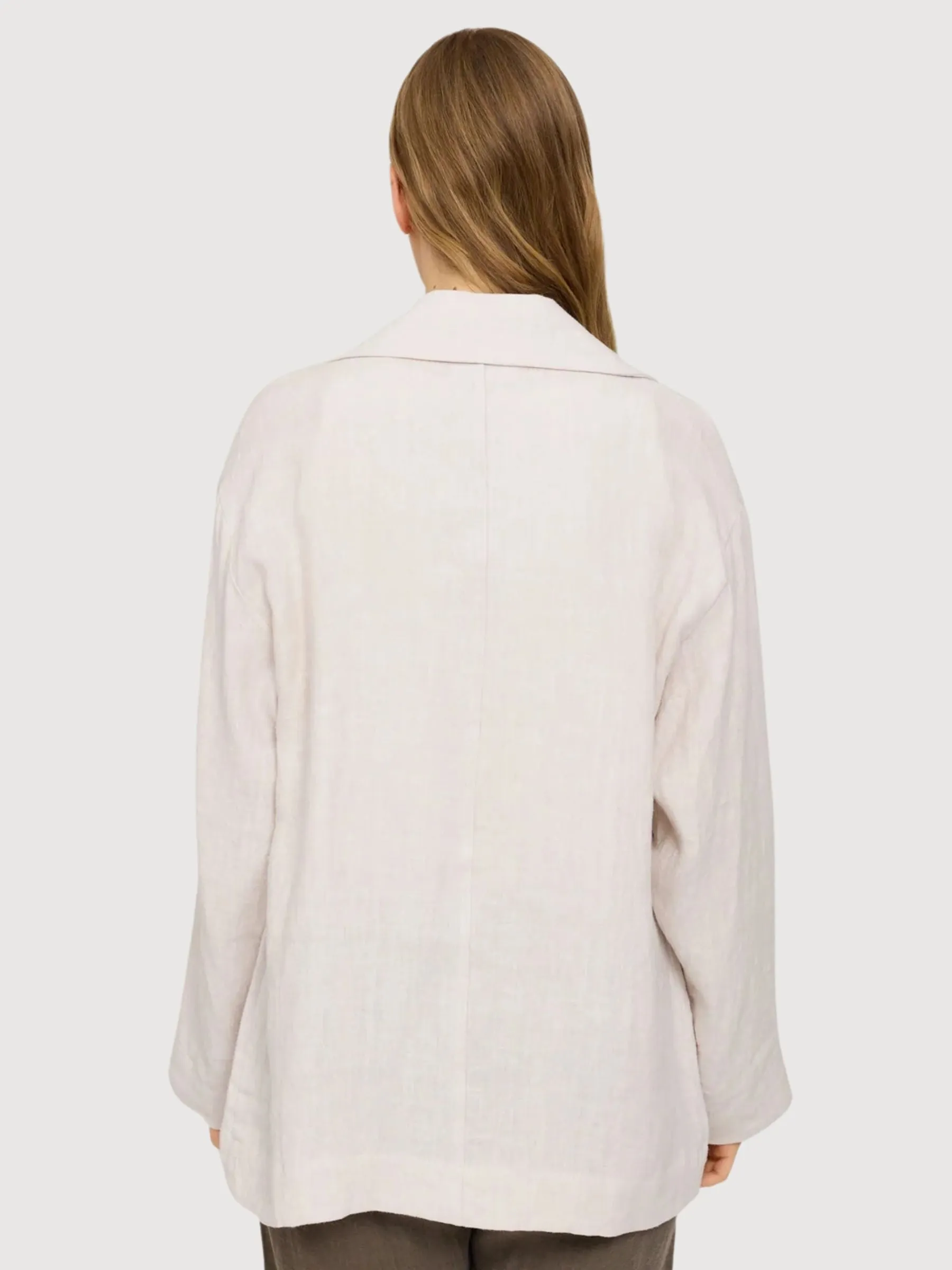 Blazer Linen Light Pink Woman | Mazine