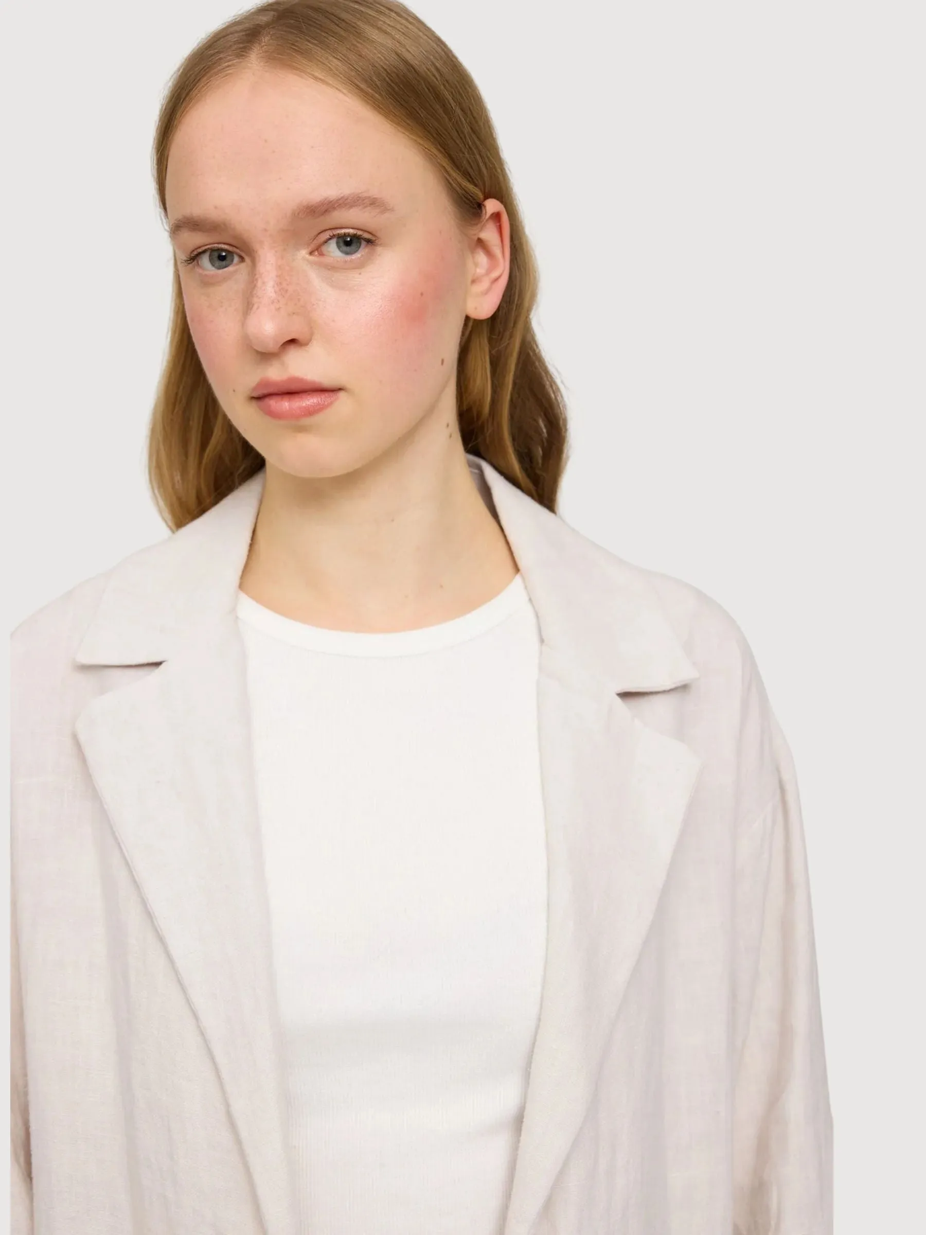 Blazer Linen Light Pink Woman | Mazine