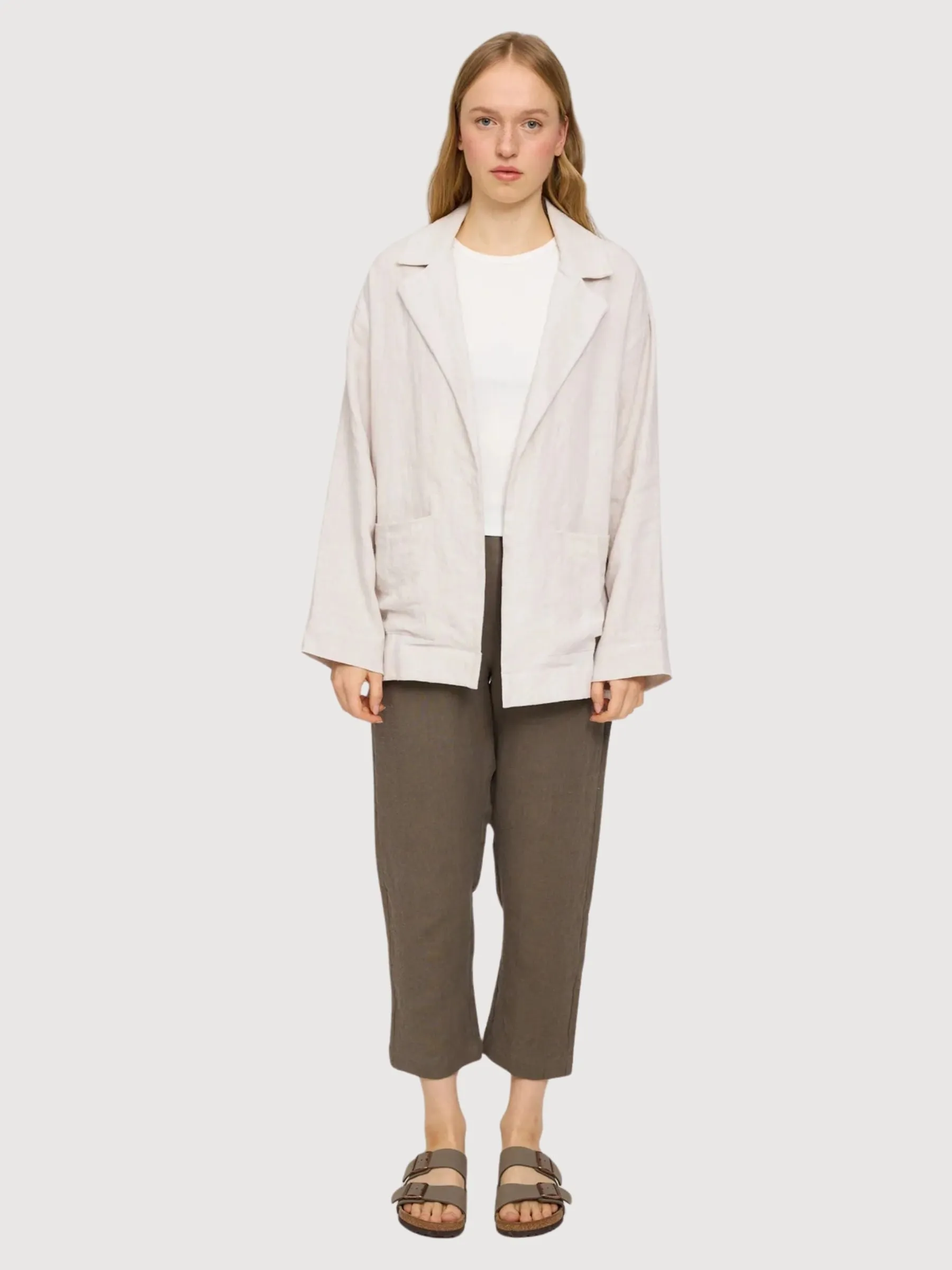 Blazer Linen Light Pink Woman | Mazine