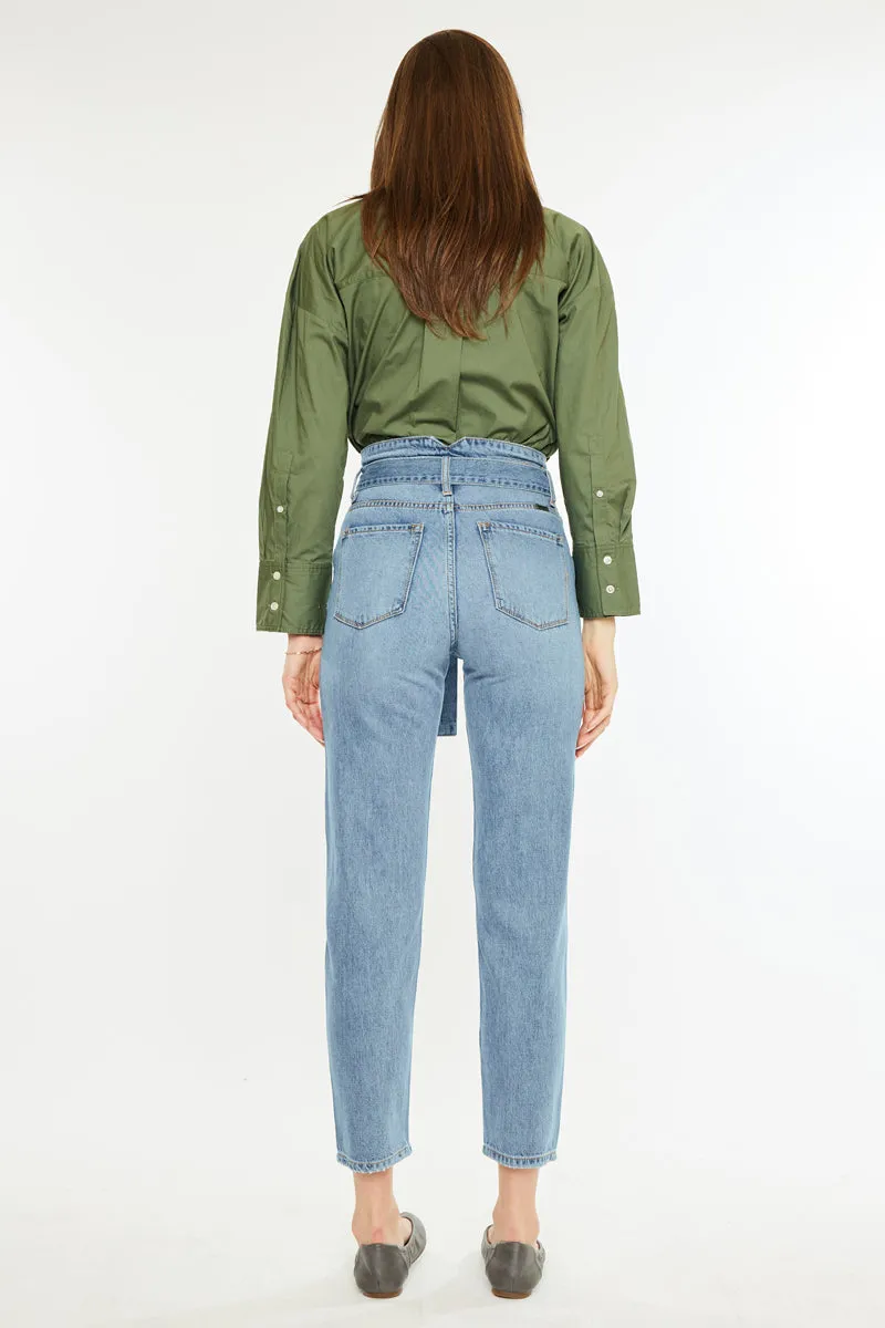 Blossom Ultra High Rise Belted Mom Jeans