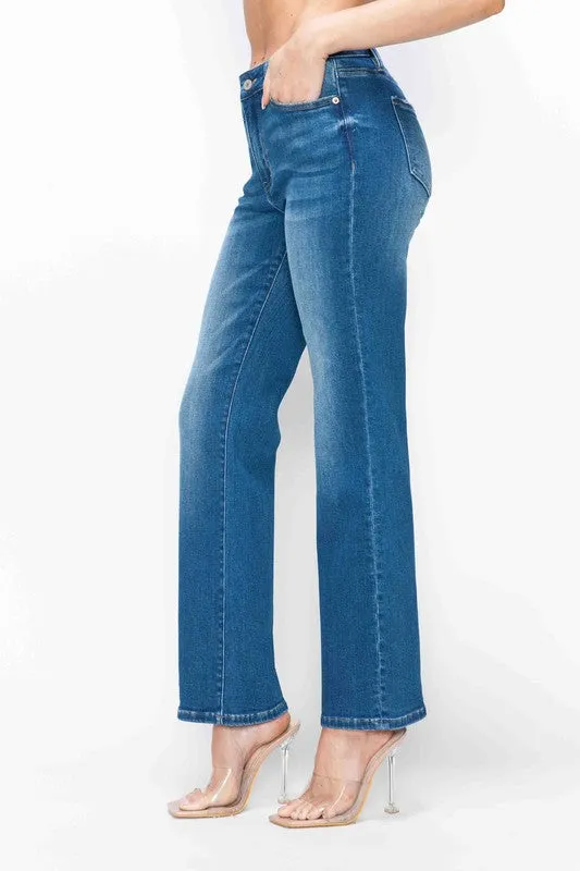 Blue Cat's Whiskers High Rise Straight Jeans