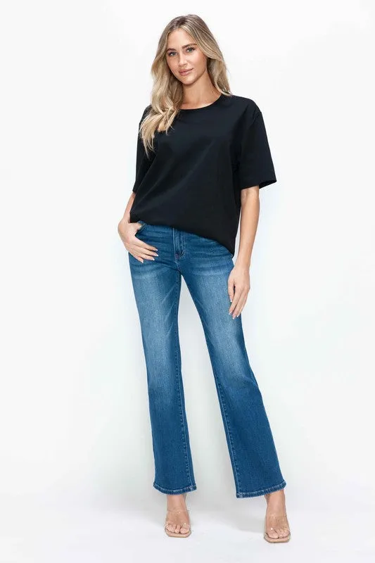 Blue Cat's Whiskers High Rise Straight Jeans