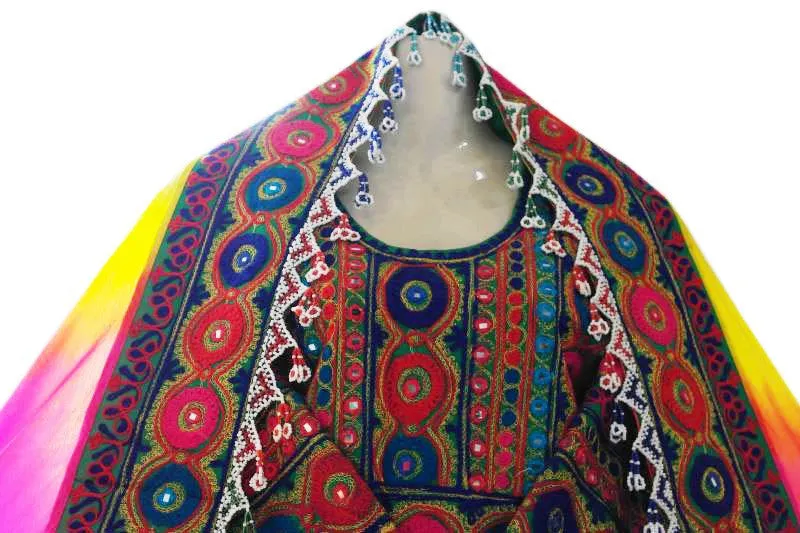 Blue Red Afghan Bridle Dress