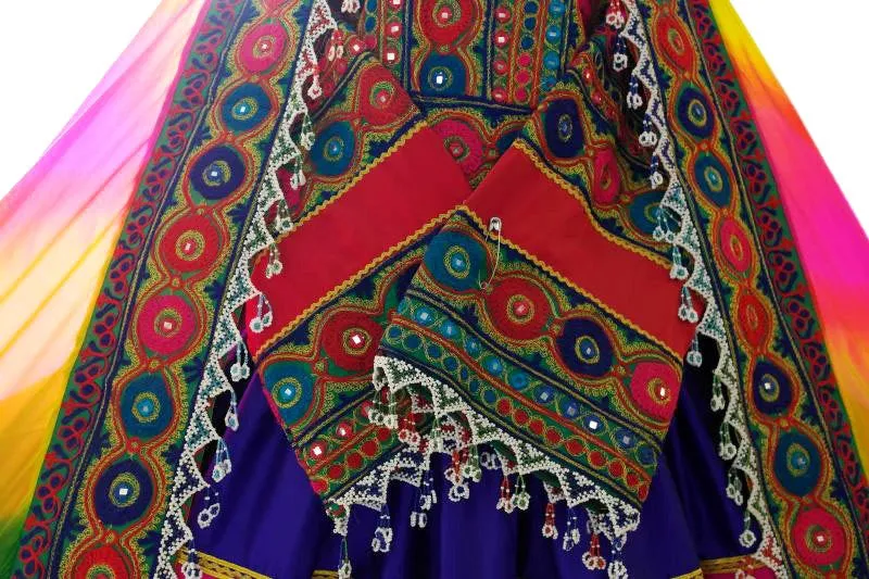 Blue Red Afghan Bridle Dress