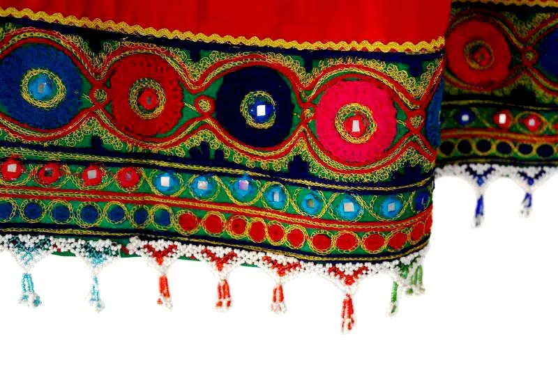 Blue Red Afghan Bridle Dress