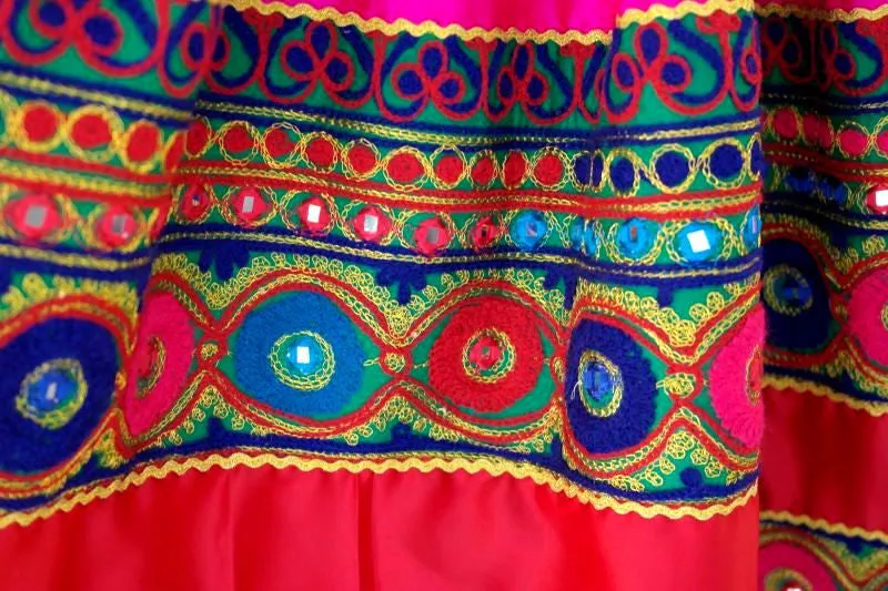 Blue Red Afghan Bridle Dress
