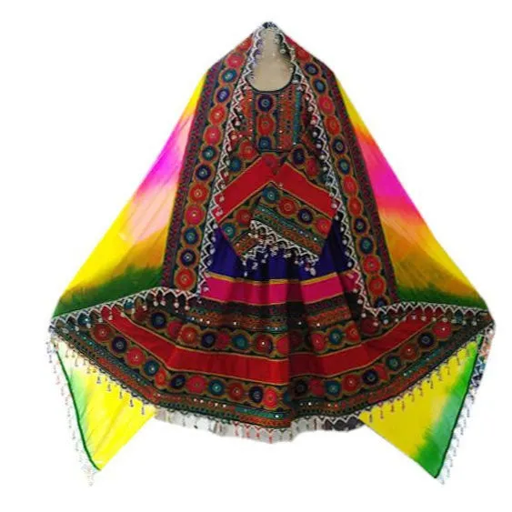 Blue Red Afghan Bridle Dress