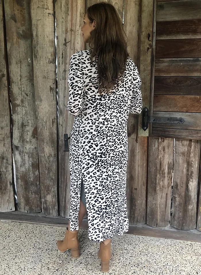 Blush Leopard Longline Cardi