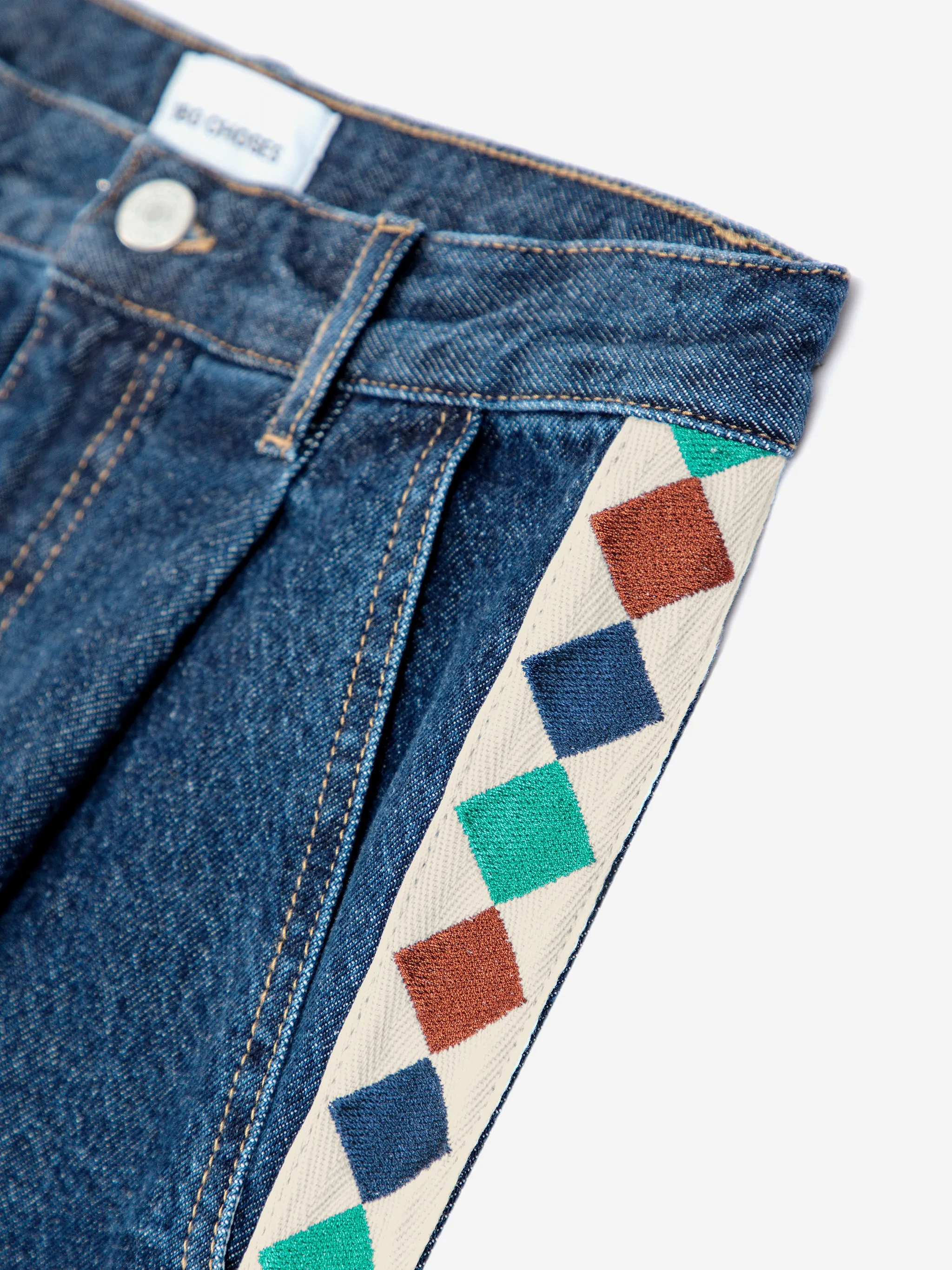 Bobo Choses WOMAN | Embroidered Denim Pleated Jeans