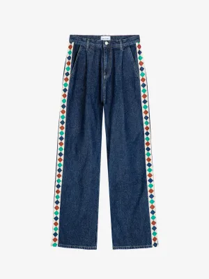 Bobo Choses WOMAN | Embroidered Denim Pleated Jeans