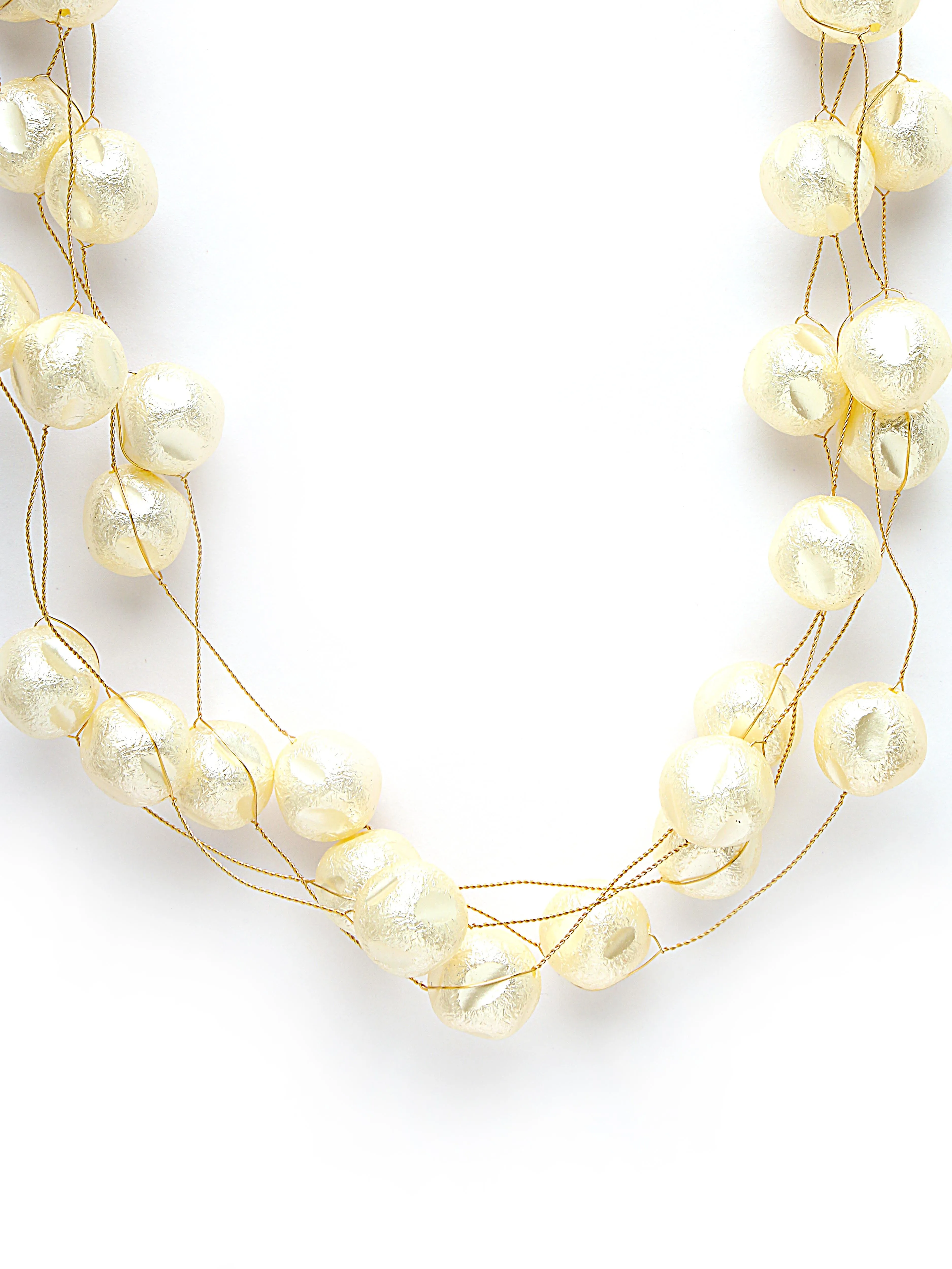 Bohey by KARATCART Gold Plated Multilayer Round Baroque Pearl Chain Necklace for Women