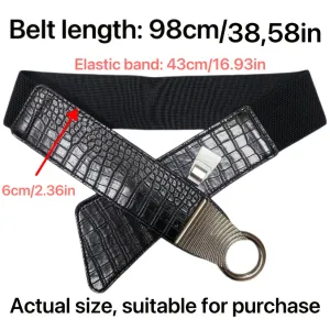 Boho Style Embossed Elastic Waist Belt for Women