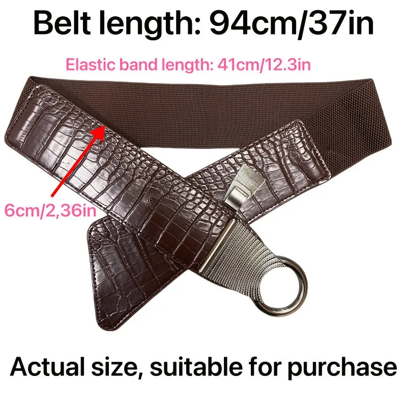 Boho Style Embossed Elastic Waist Belt for Women