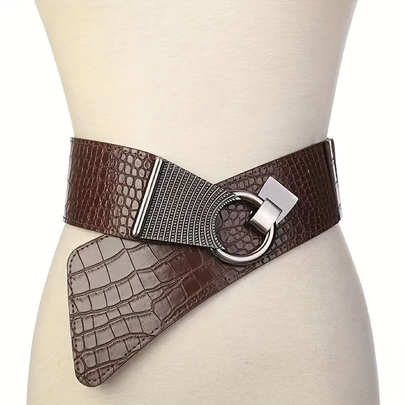 Boho Style Embossed Elastic Waist Belt for Women