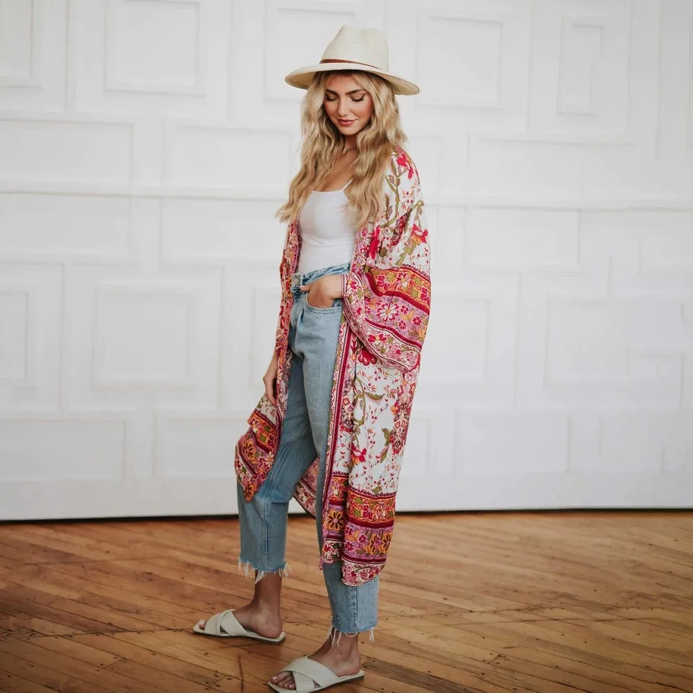 Boho Summer Tie Kimono