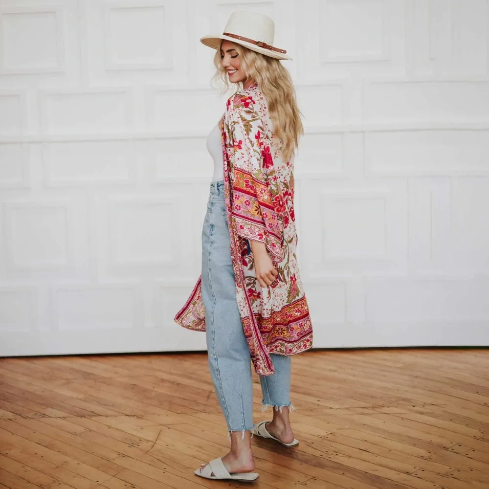 Boho Summer Tie Kimono