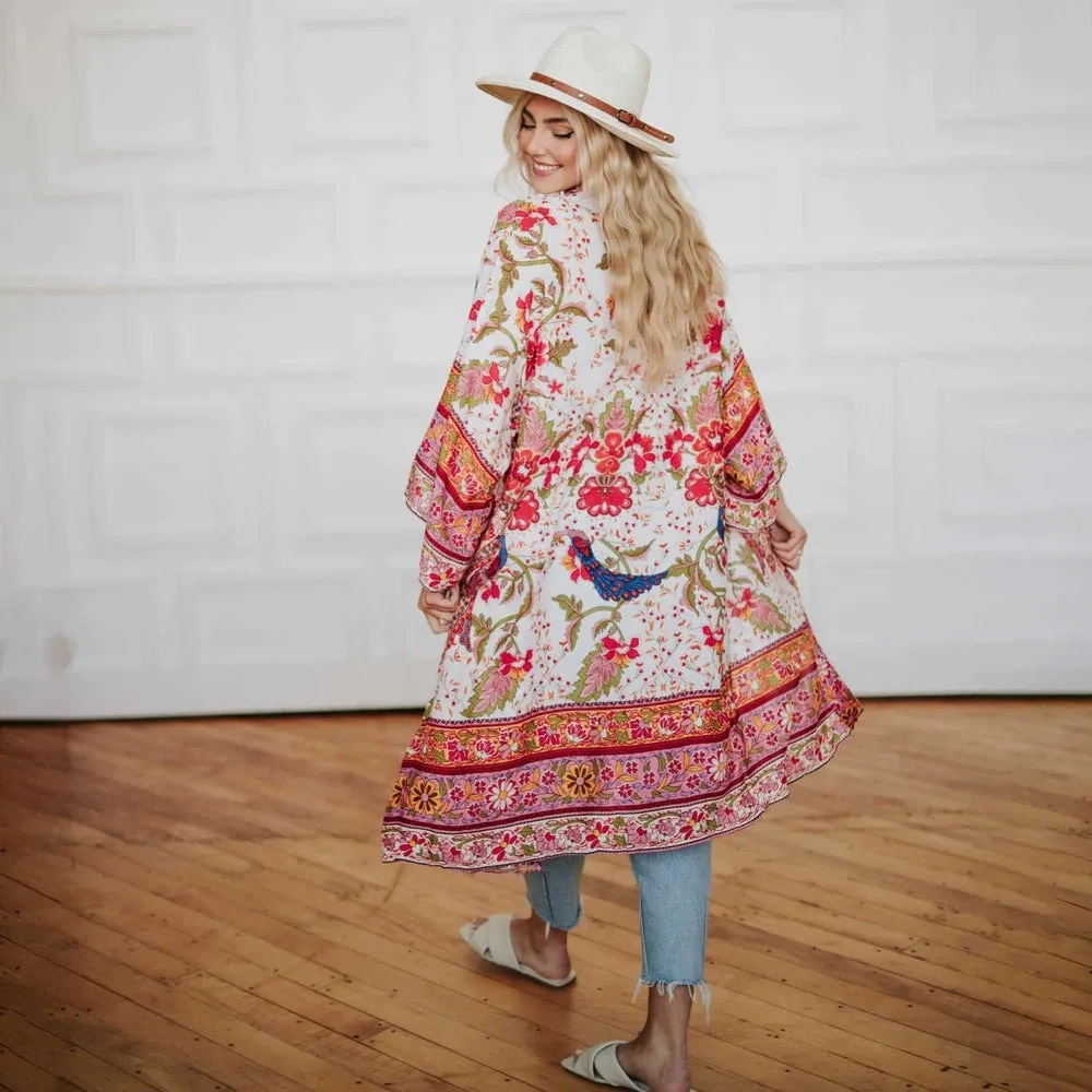 Boho Summer Tie Kimono