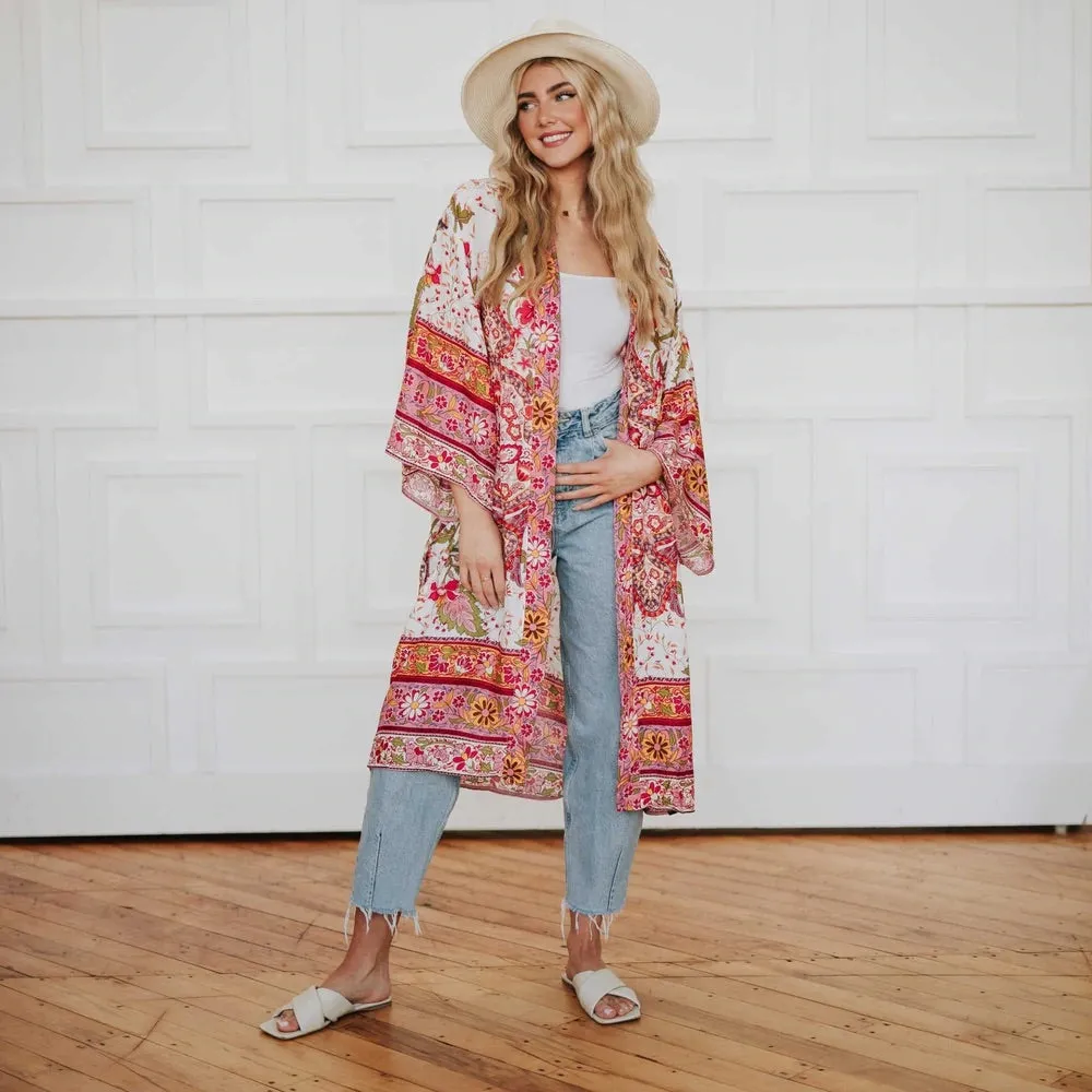 Boho Summer Tie Kimono