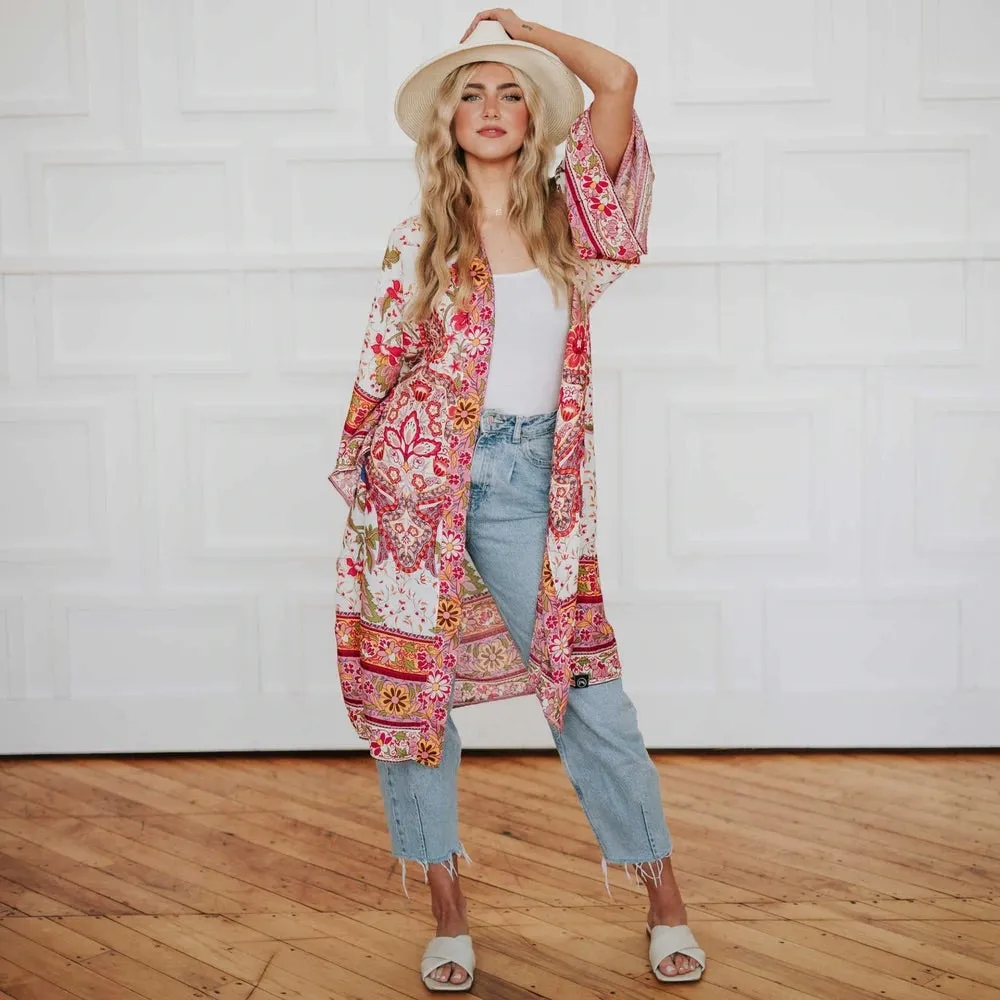 Boho Summer Tie Kimono