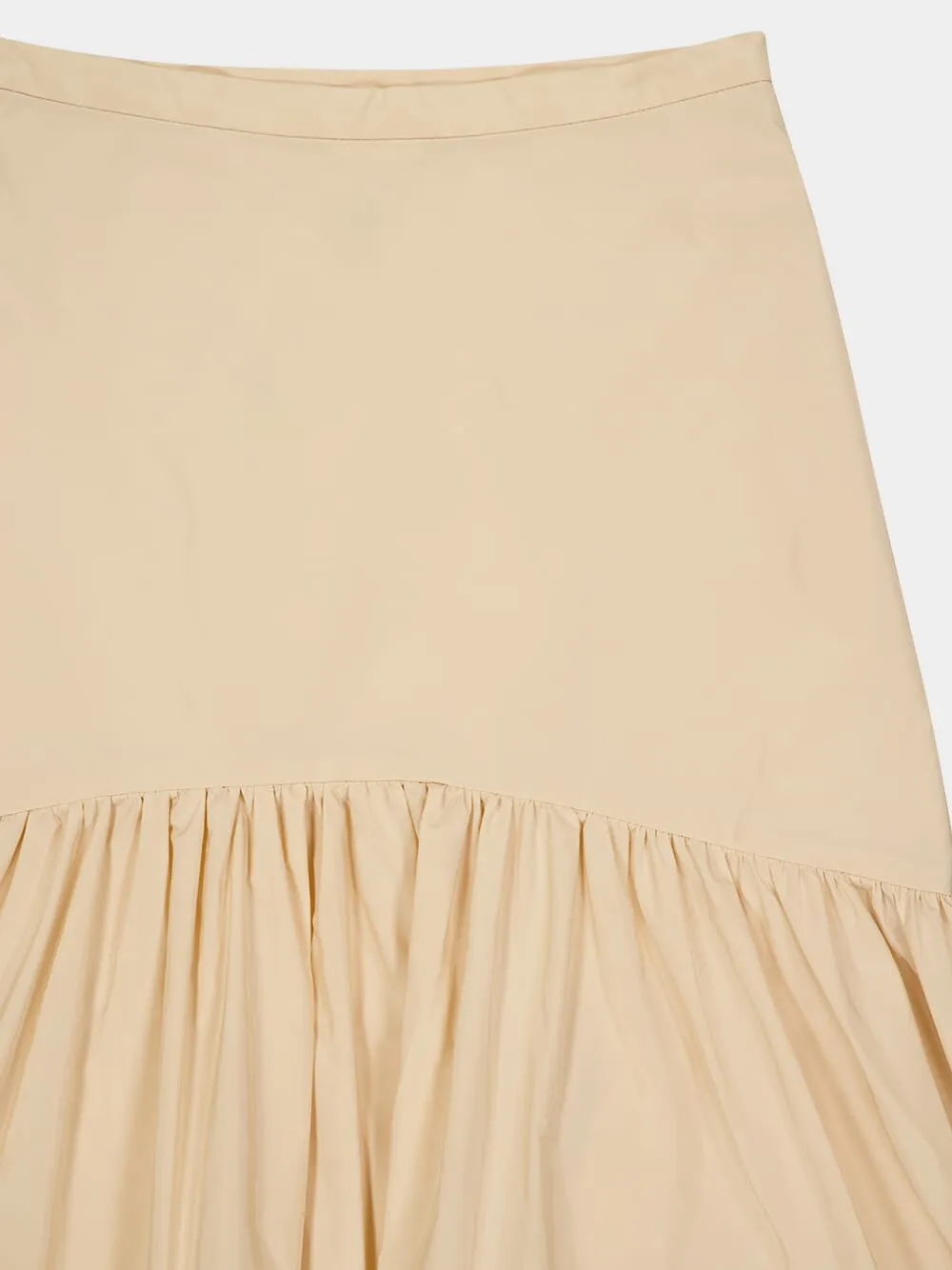 Bone Tiered Flared Midi Skirt
