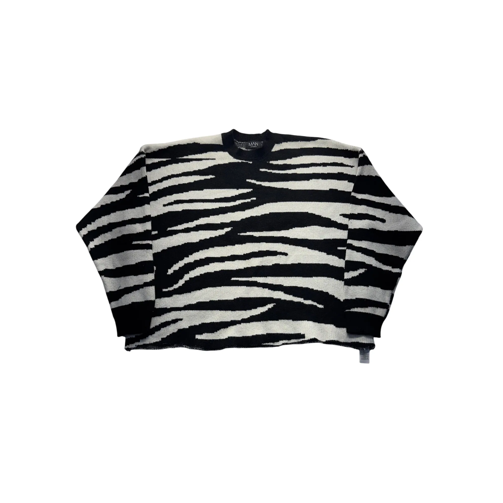 BoohooMAN Zebra Knit Sweater #7468