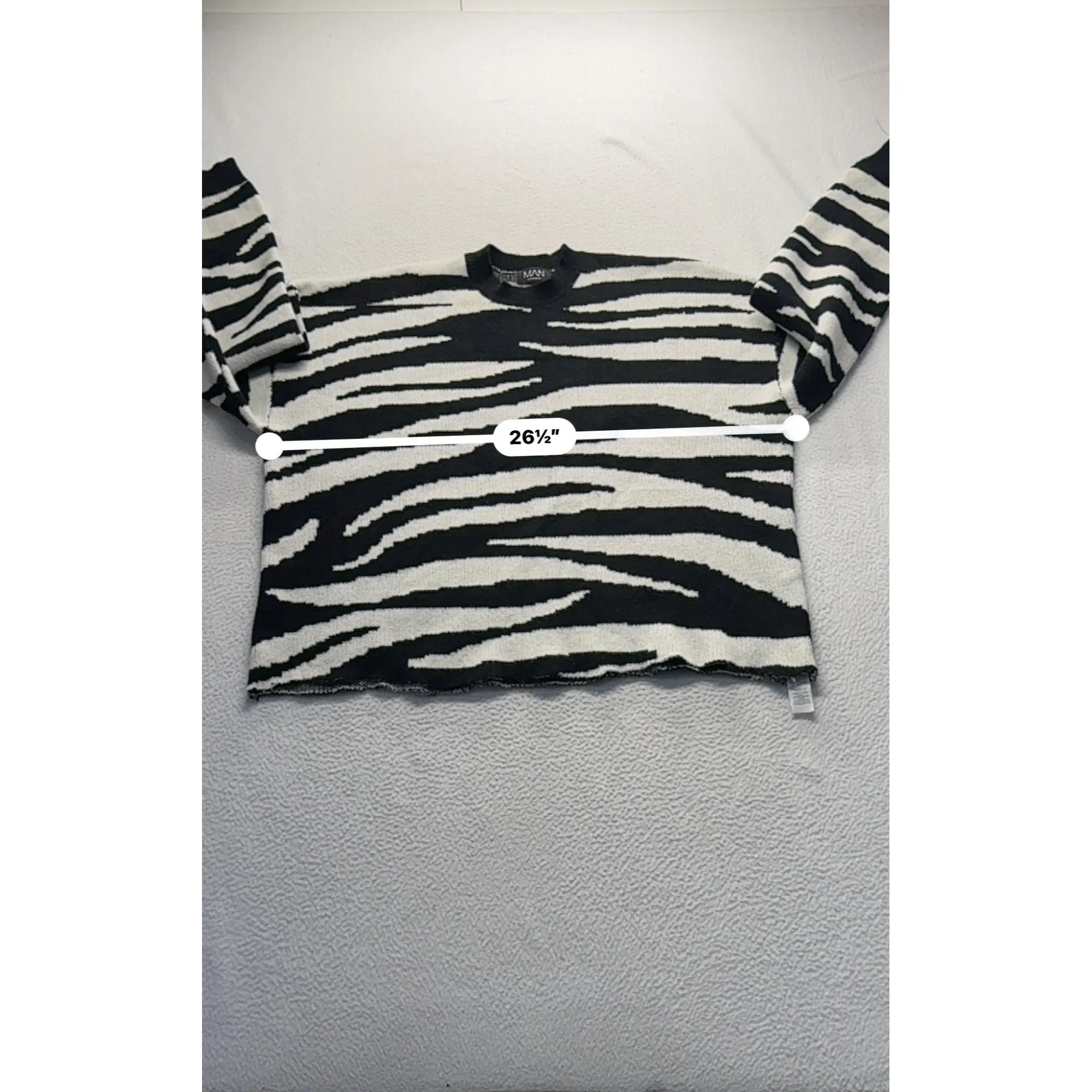 BoohooMAN Zebra Knit Sweater #7468