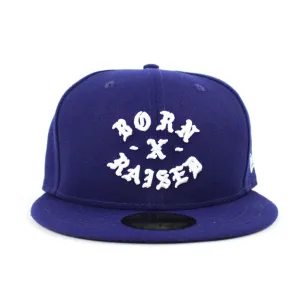 Born x Raised New Era 59Fifty Fitted Hat (Blue Black Under Brim)